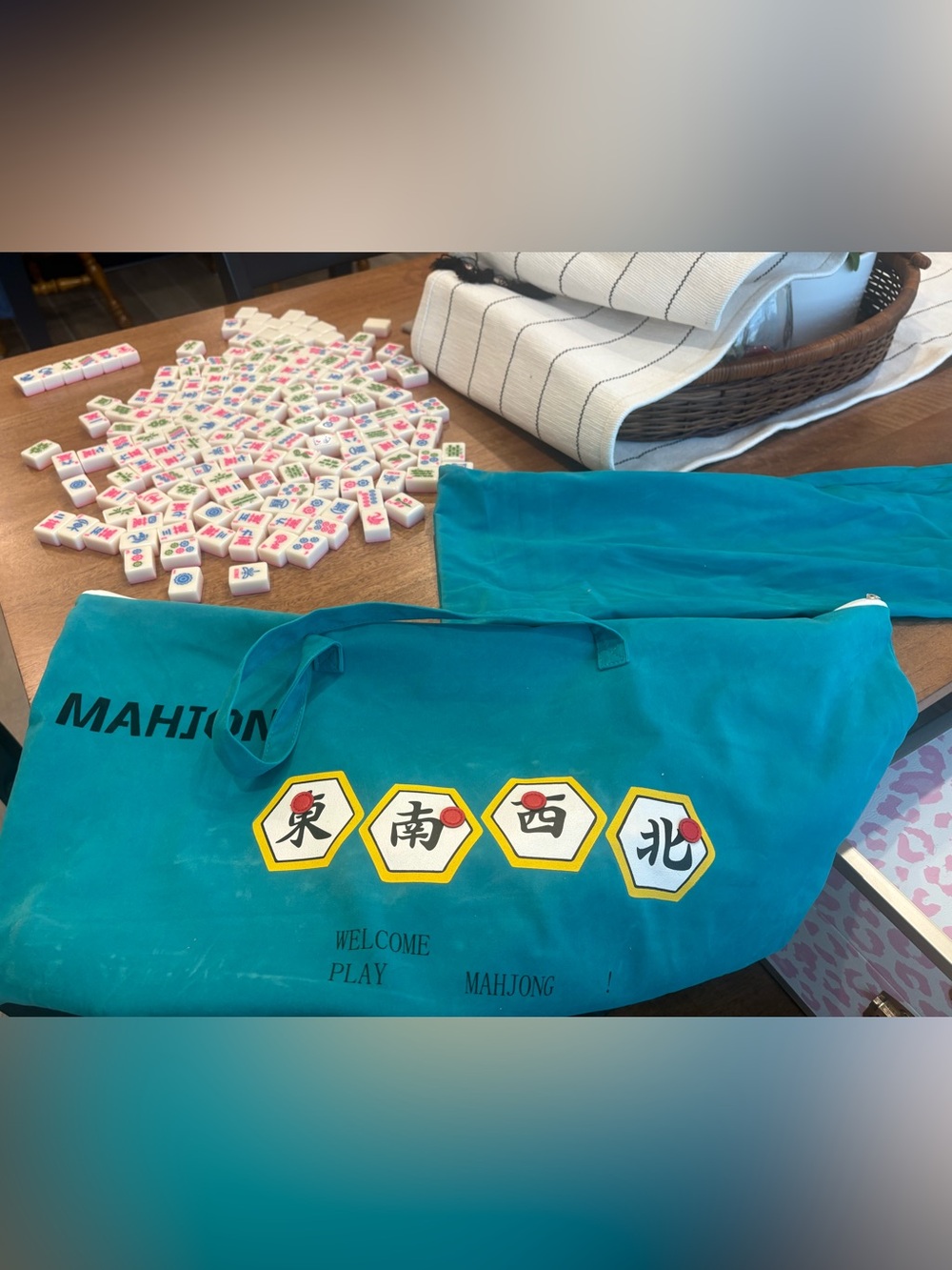 American Mahjong Tile Set with Mat Bag and Tile Pusher Bag - Picture 4 of 9